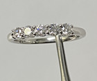 14K White Gold 5 Stone Round Lab Grown Diamond Half Eternity Band 2.2g size 6.75 — photo 5