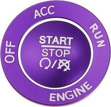 Engine Start Stop Button Cover Kit One Click Push Start Button T Color: Purple