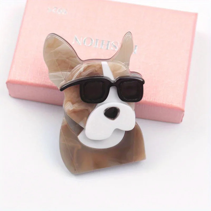 Accessori animali moda acrilico cartone animato cane spilla abbigliamento borsa distintivo foto 5