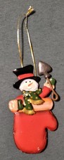 Baumschmuck, Weihnachtsbaum, Schneemann, Metall, rot, Deko