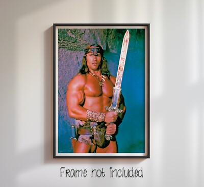Arnold Schwarzenegger als Conan der Barbar - Hochwertiges Poster