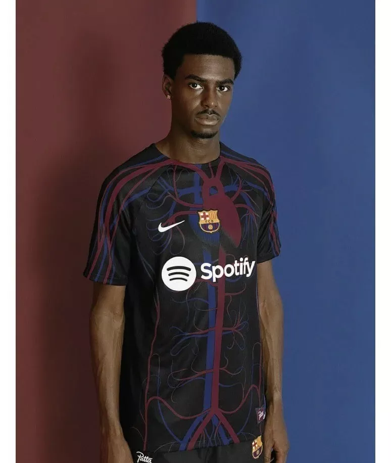 Patta x Barcelona FC Culers del Món Kids Pre-Match Jersey Black/White