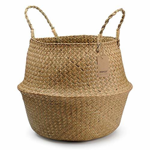 DOKOT Naturale Cesto Seagrass Cesta in Vimini con Manici Cesta Portabiancheria p