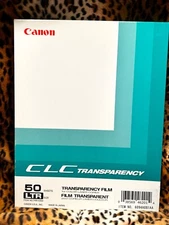 CANON TRANSPARENCY FILM FOR ***COLOR LASER COPIERS*** 8 1/2" x 11" 50 SHEETS