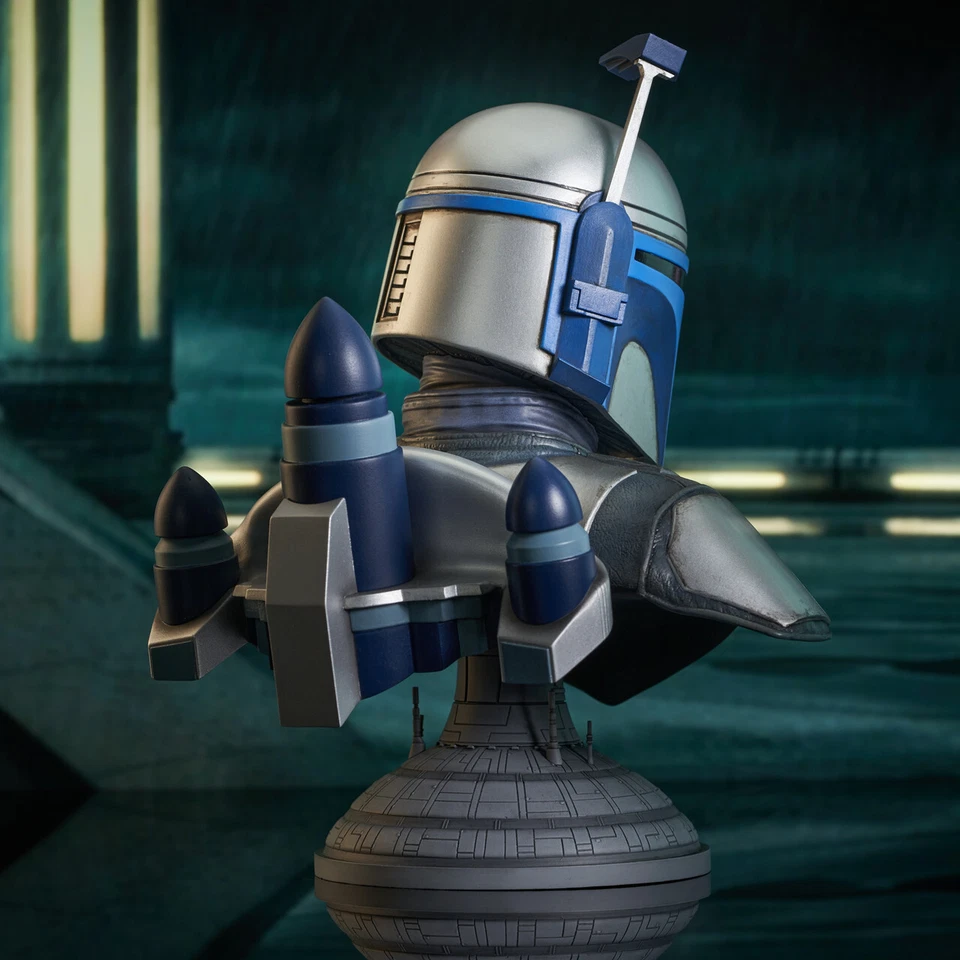 BUSTO GENTIL LEYENDAS GIGANTES EN 3D STAR WARS AOTC JANGO FETT ESCALA 1/2 NUEVO Foto 4 de 4
