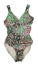 Spanx Love Your Assets Swimsuit Size S One Piece Full Coverage Slimming Reptile