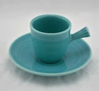 Fiesta Ware AD DEMITASSE STICK HANDLE ESPRESSO CUP & SAUCER NIB Retired Colors