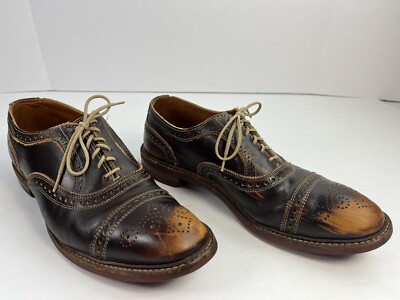 Allen Edmonds Strandmok Shoes Burnished Brown Cap Toe  display picture 2
