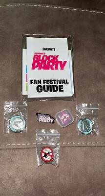 2019 fornite summer block party map battle pass pins Vbucks coins RARE