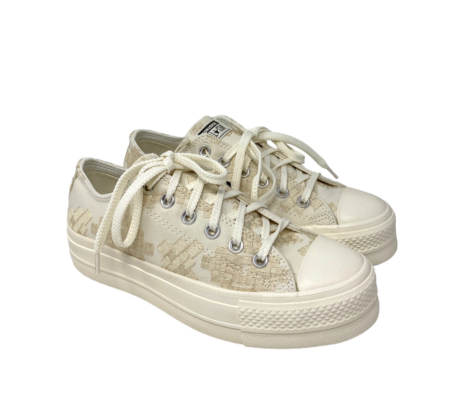 Converse All Star Chuck Taylor Lift Platform Low Top Women Beige Canvas  A02225C | eBay