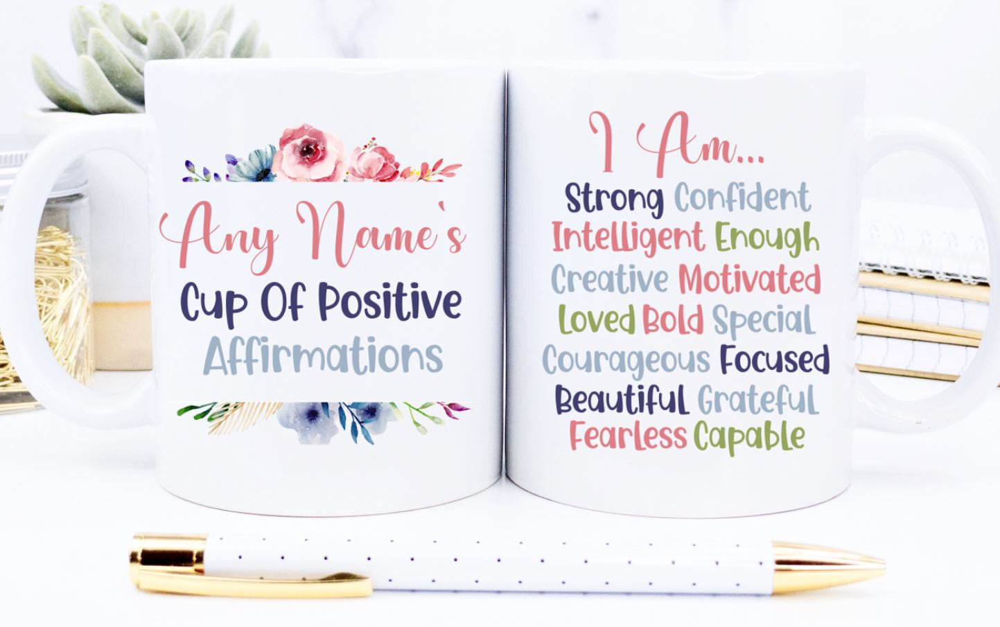 Positive Affirmation Mug Personalised Mindfulness Gift Law Of Attraction