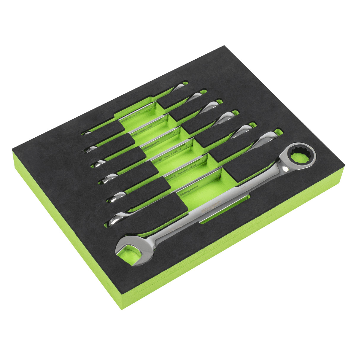 Sealey S01142 Siegen Combination Ratchet Spanner Set 7pc
