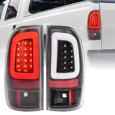 For Ford F250 F350 F450 SD SuperDuty 2008-2016 LED Tube Tail Lights Lamps Black