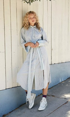 free people blue and white striped dress