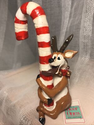 Dear Ones Reindeer Sticker Business   Candy Cane Christmas Holiday  Orig Tag
