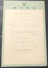 1941 PRR Pennsylvania Railroad Dining Car Menu For North Berwick ME High School