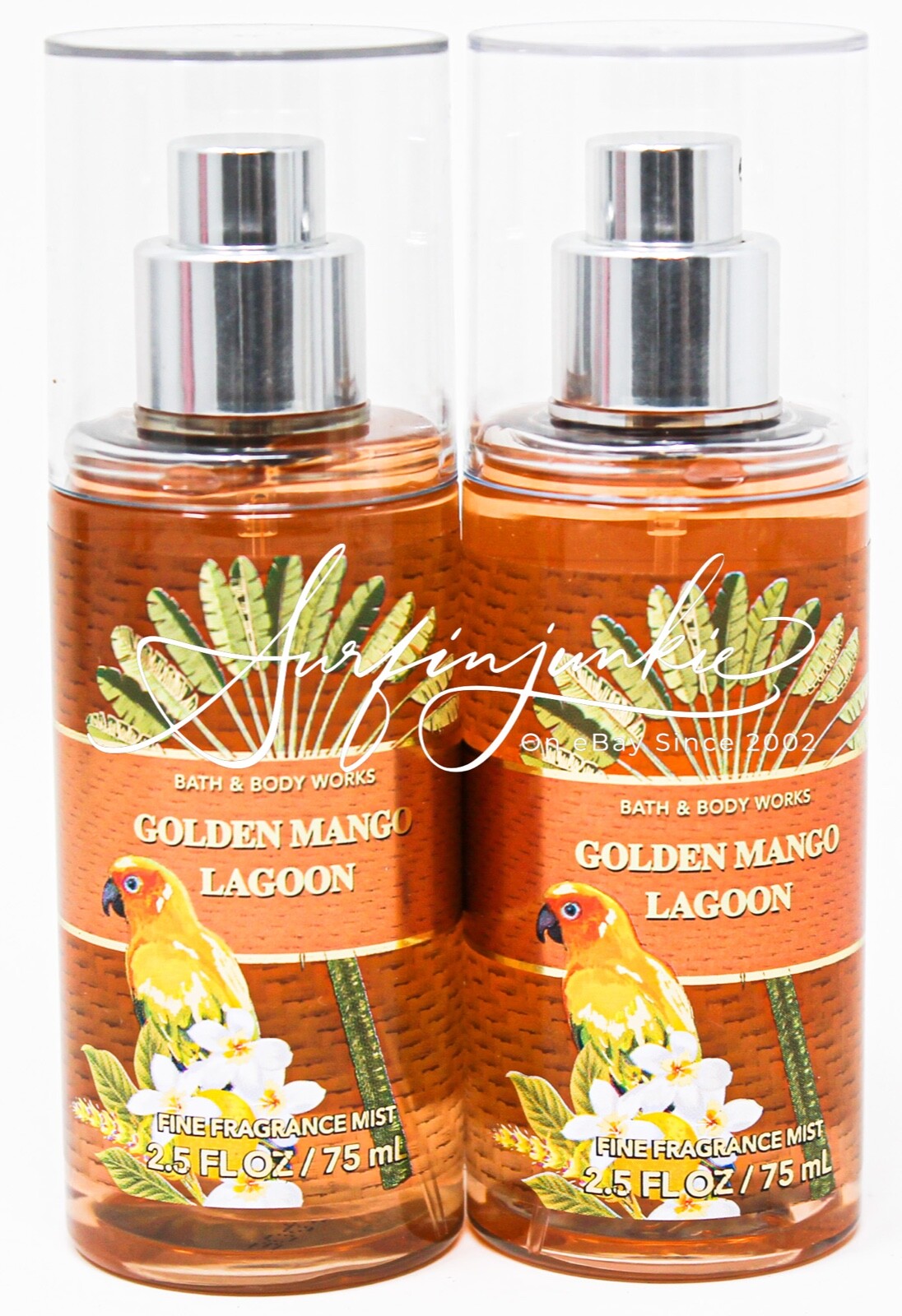 Bath & Body Works Golden Mango Lagoon Travel Size Mist Body Spray 2pc Mini 2.5oz