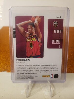 2021-22 Panini Contenders Evan Mobley Draft Class Rookie RC