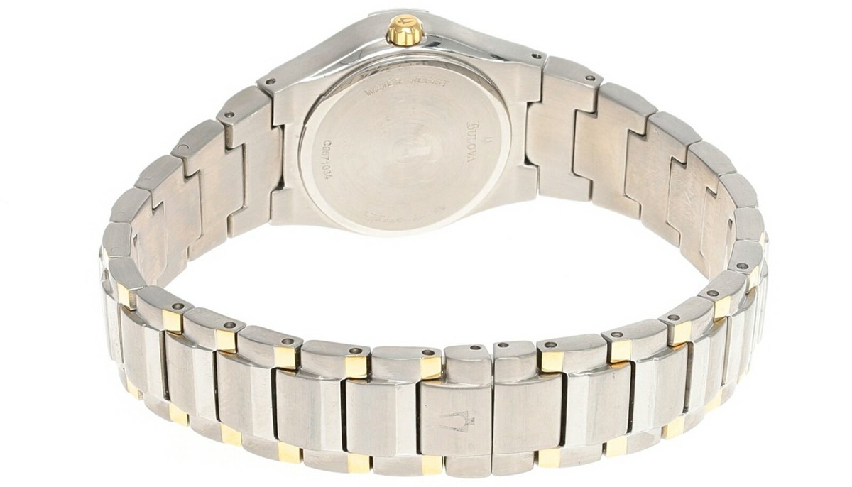 Bulova White 2-Tone Stainless Steel Women\'s Watch 98U28 6in. Bulova White 2-Tone Stainless Steel Women main image 4