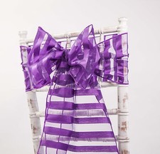 Organza Fascia Tavolo Corridori Motivo a Strisce Vari Colori Eventi Matrimoni