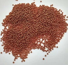 Vintage Glass Seed Beads Gold Luster Transparent Red Toho 28g Size 11/0 SF1-40