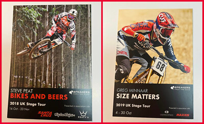 GREG MINNAAR und STEVE PEAT - 2 x A6 Flyer - 2019 UK STAGE TOURS 2018 & 2019