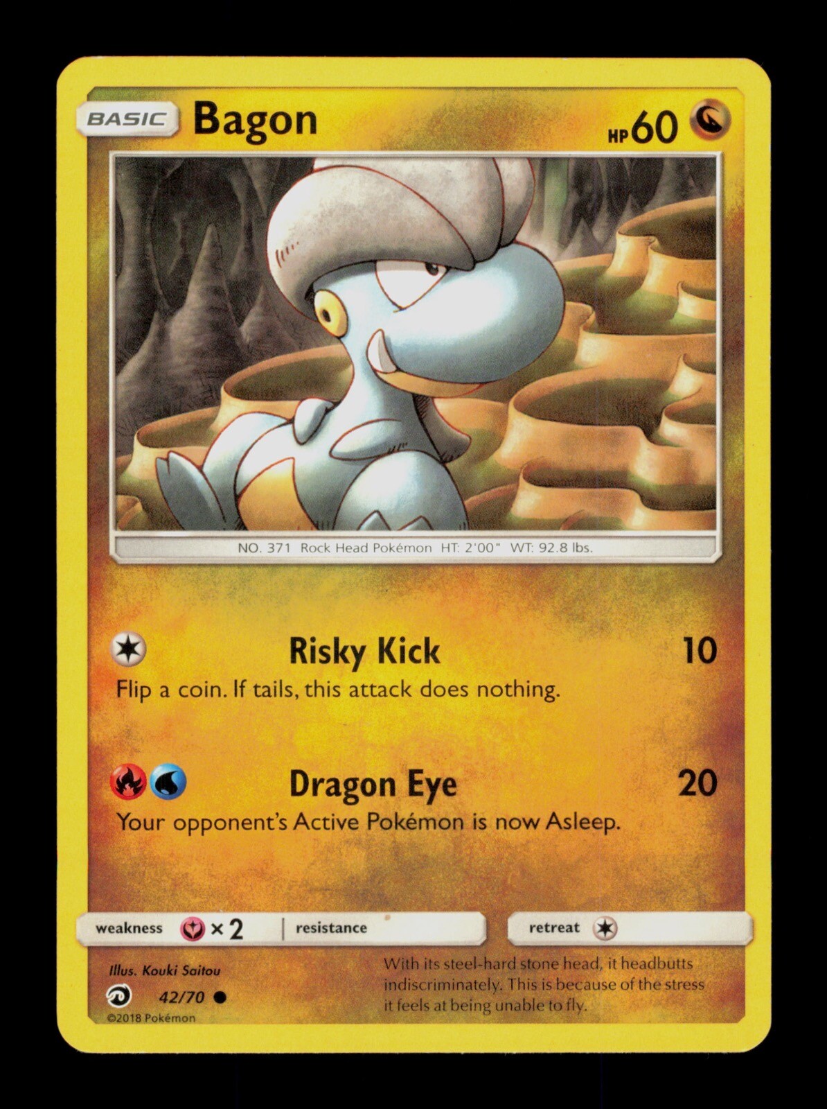 Bagon 42/70 Pokemon Dragon Majesty Trading Card TCG