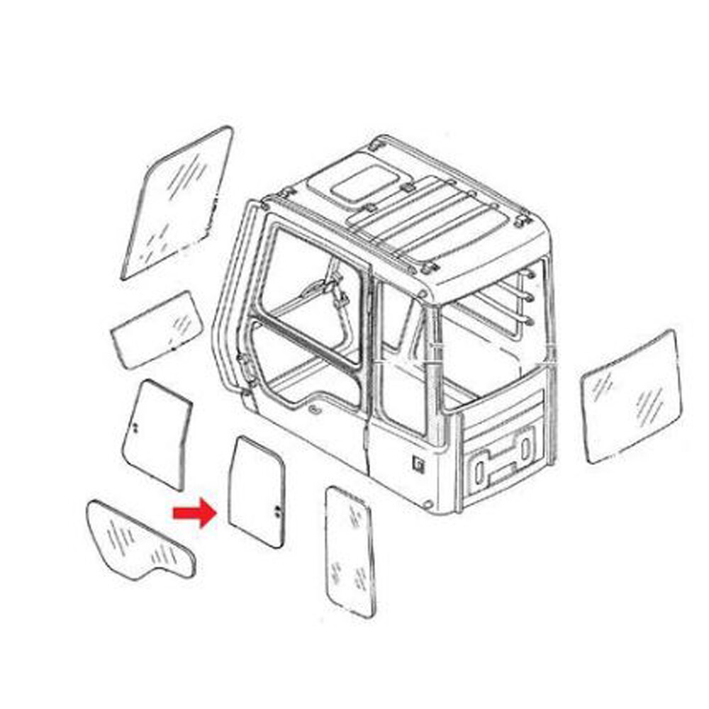 Glass FYA00001501 Fits John Deere 130G 160GLC 180GLC 210G 210GLC 250GLC 290GLC