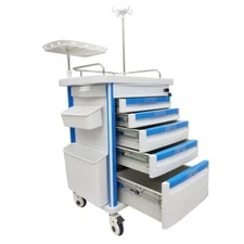 5 Drawers Medical Emergency Vehicle with Drawer Infusion Stand Cart 1Key Control