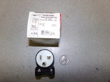 NEW Pass & Seymour PS5366-SSAN Straight Blade Angle Plug 20A 125V Black & White