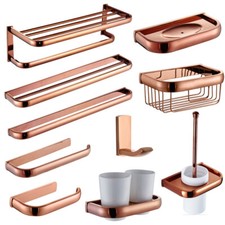 Rose Gold Brass Bathroom Hardware Set Towel Bar Rail Bathroom Accessories Set