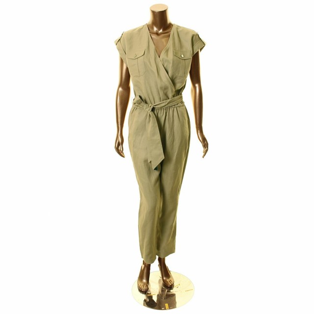 womens green utility jumpsuit