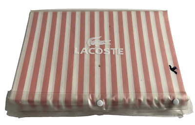 LACOSTE 100% Cotton Crocod'elle Twin Flat Sheet Pink and White Stripes NEW