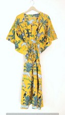 Jungle Print kimono Robes Women Cotton Summer Nightgown