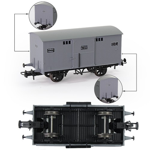 3pcs HO Scale 1:87 20ft Box Car Wagon 20' Rail Carriage Model Freight Cars - Picture 10 of 18