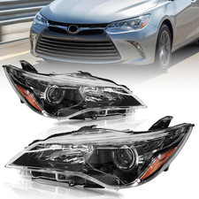 Black Headlights Assembly for 2015 2016 2017 Toyota Camry Headlamp Set W/Housing