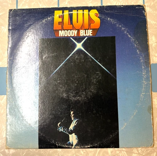 Vintage Vinyl LP Record-ELVIS-MOODY BLUE-1977 RCA-Blue Record
