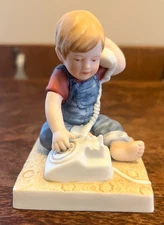 1982 Roger J Brown's Hello Grandma The Family Album Figurine Boy Dialing Phone