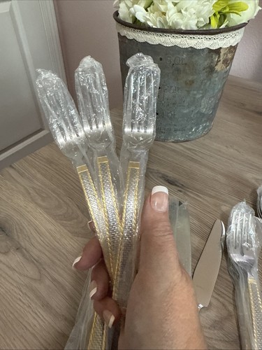NEU South Hampton 24 Karat Gold Electro Plate Cambridge Stainless China 20 Stück - Bild 6 von 10
