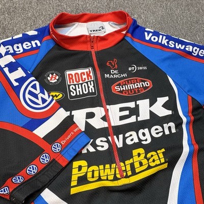 Vintage Trek Volkswagen PowerBar Cycling Jersey RockShox Shimano USA Men s XL