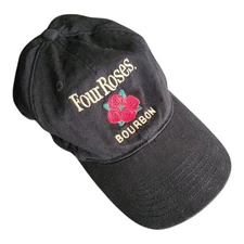 Four Roses Bourbon Embroidered Black Hat Cap Adult Adjustable KC Caps OS