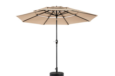Aluminium 10ft 3 Tier Auto-tilt Umbrella for Patio Pool Deck (Base Not Included)