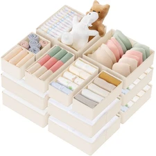 Drawer Organizer Clothes, 21 Pack Dresser Organizer for Baby Clothes, Underwe...