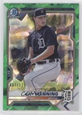2021 Bowman Sapphire Chrome Prospects Green Refractor 7/125 Matt Manning 7an