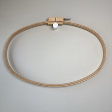 Vtg American Heritage Large Oval Wood Hoop Embroidery Cross Stitch Quilting 26"
