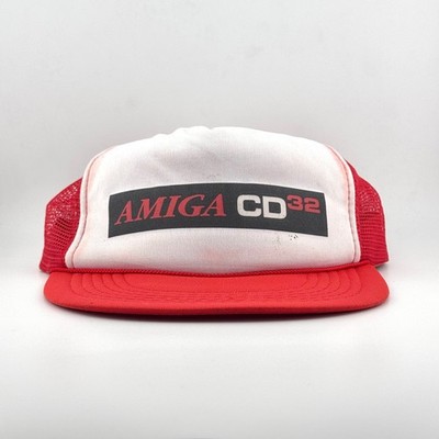Vintage 1990s Amiga CD32 Commodore Gaming Console Promo Trucker Hat Mesh Cap