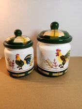 VINTAGE BELLA CASA TEA AND COFFEE CANISTER SET BY GANZ