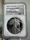 1986 S $1 Proof American Silver Eagle NGC PF69 Ultra Cameo