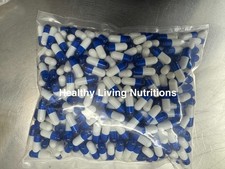 500 EMPTY GELATIN CAPSULES gel SIZE 00  Colored White/Blue Kosher/Halal 