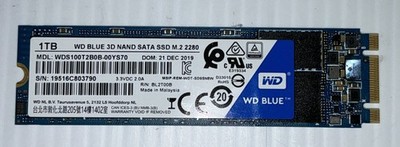 Western Digital  WDS100T2B0B-00YS70  2280mm Blue 3D NAND 1TB SATA III 6Gbps SSD